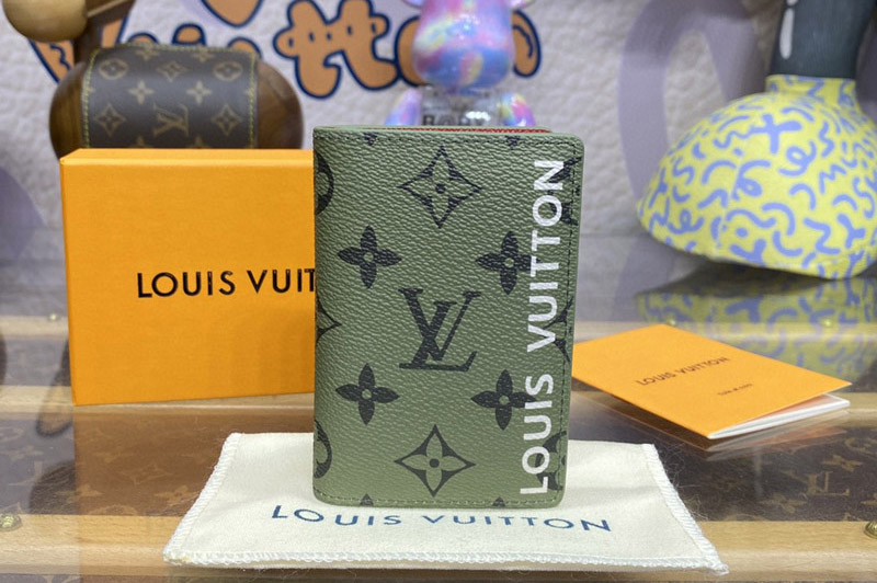 Louis Vuitton M82797 LV Pocket Organizer Wallet in Green Monogram canvas