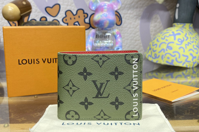Louis Vuitton M82798 LV Slender Wallet in Green Monogram canvas