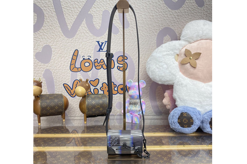 Louis Vuitton M82817 LV Micro Steamer Bag in Blue Moon Damier Rush Epi XL leather