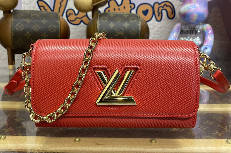 Louis Vuitton M83593 LV Twist West Pochette bag in Red grained Epi leather