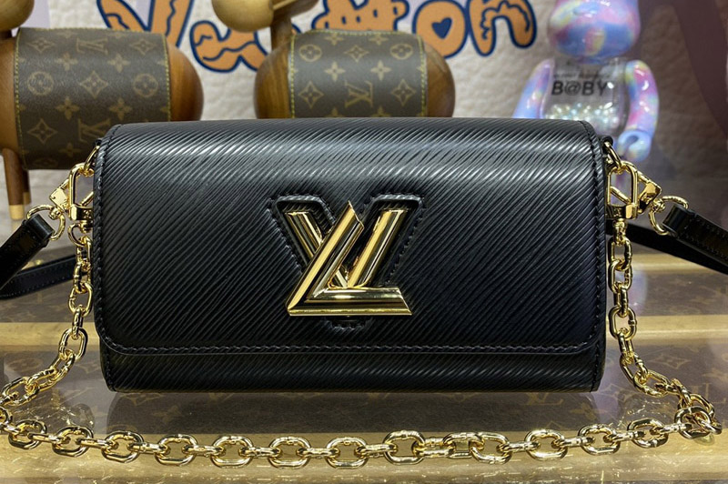Louis Vuitton M83077 LV Twist West Pochette bag in Black grained Epi leather