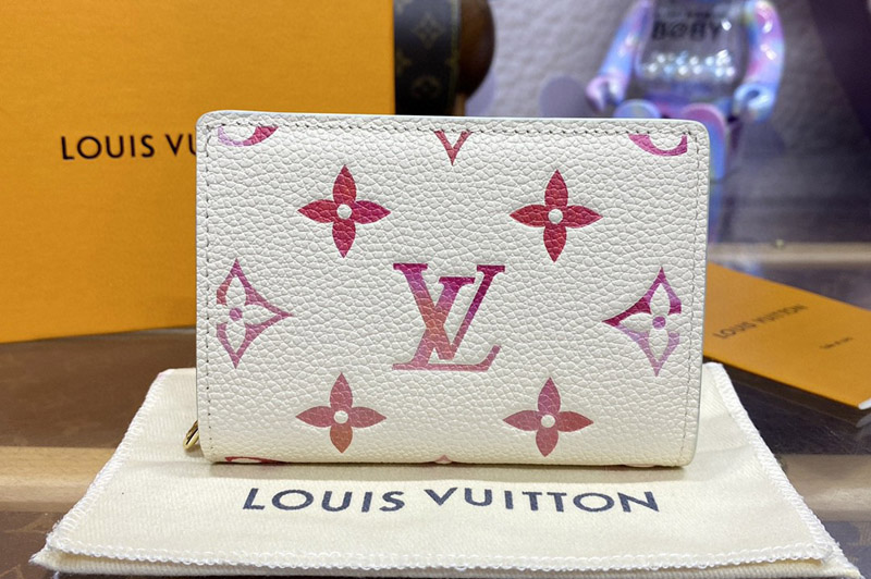 Louis Vuitton M83481 LV Clea wallet Sunrise Aquarelle Monogram Empreinte leather