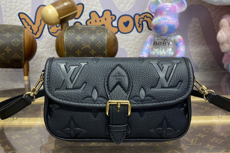 Louis Vuitton M83592 LV Nano Diane Bag in Black Monogram Empreinte leather