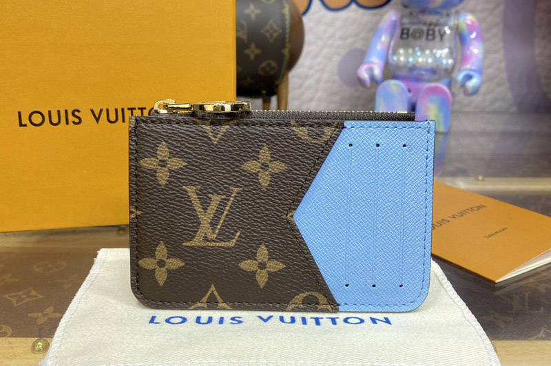 Louis Vuitton M83602 LV Romy card holder Monogram coated canvas With Blue