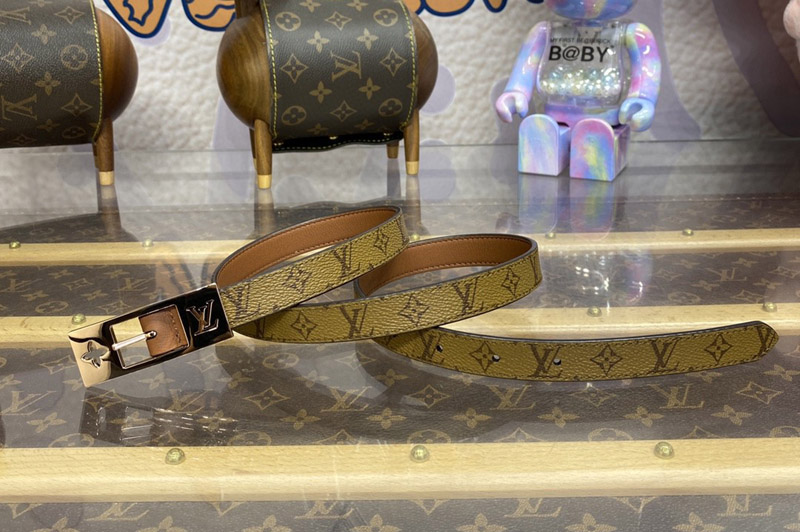 Louis Vuitton M8369U LV Duo 18MM Reversible Belt With Rose Gold Buckle