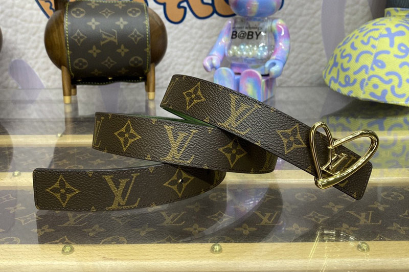 Louis Vuitton M8380V LV Initiales 30mm Reversible Belt With Gold Buckle