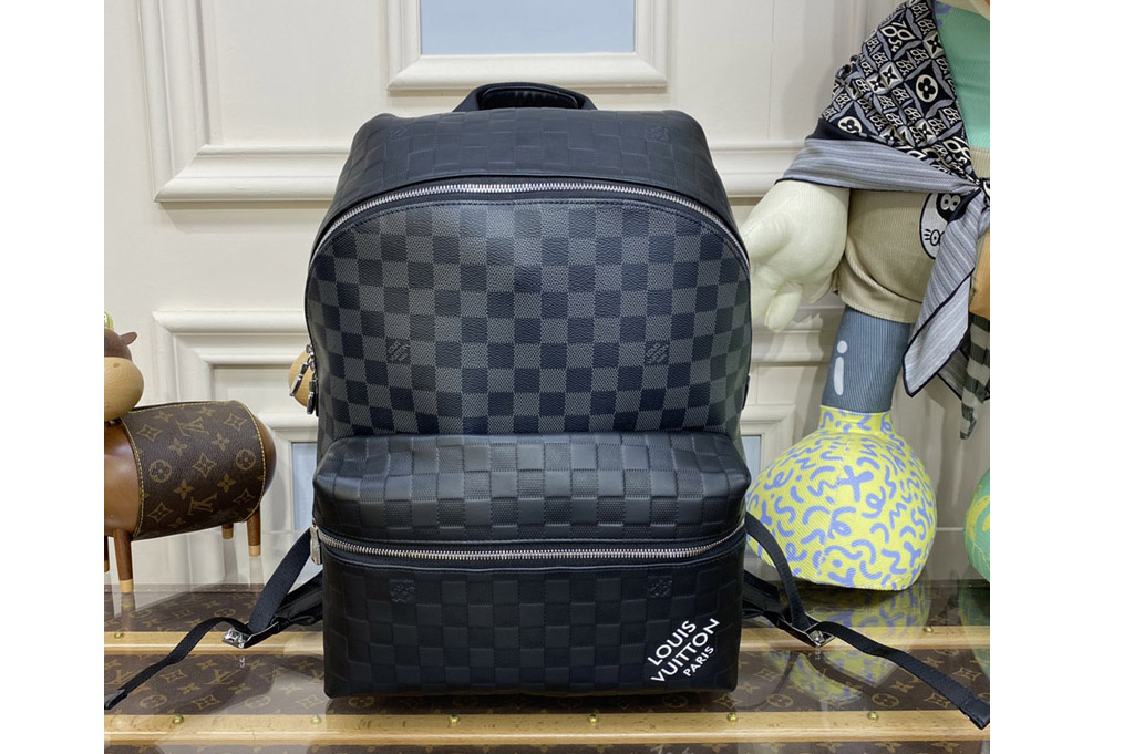 Louis Vuitton N40436 LV Discovery Backpack PM in Damier Infini cowhide leather and Damier Graphite coated canvas