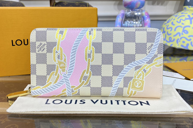 Louis Vuitton N40480 LV Zippy Wallet in Damier Azur coated canvas