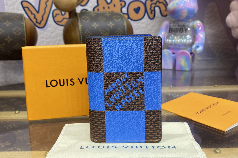 Louis Vuitton N40543 LV Pocket Organizer in Blue Damier Pop coated canvas
