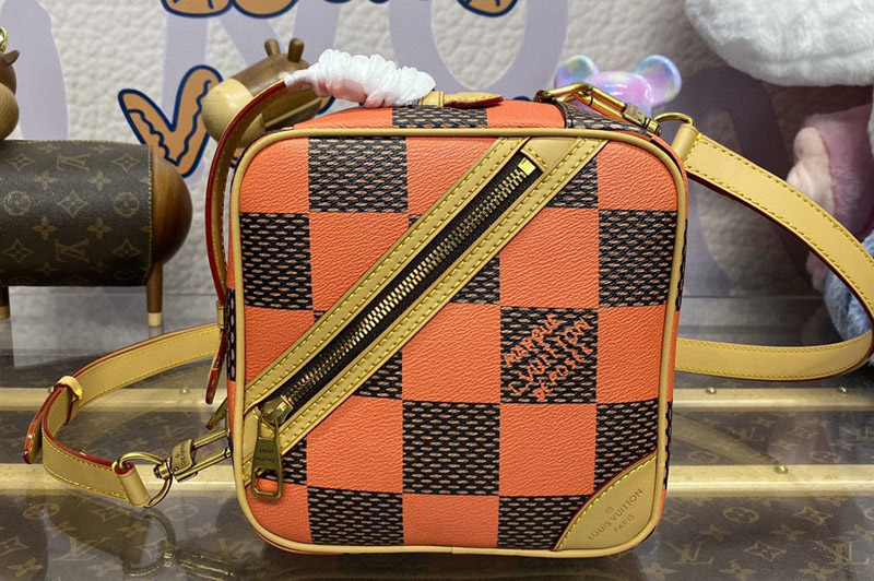 Louis Vuitton N40548 LV Chess Messenger bag in Damier Pop coated canvas With Orange