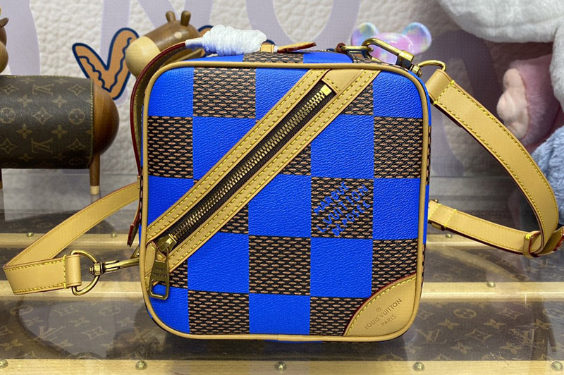 Louis Vuitton N40547 LV Chess Messenger bag in Damier Pop coated canvas With Blue
