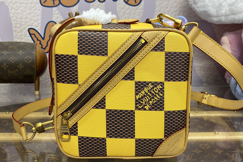 Louis Vuitton N40562 LV Chess Messenger bag in Damier Pop coated canvas With Yellow