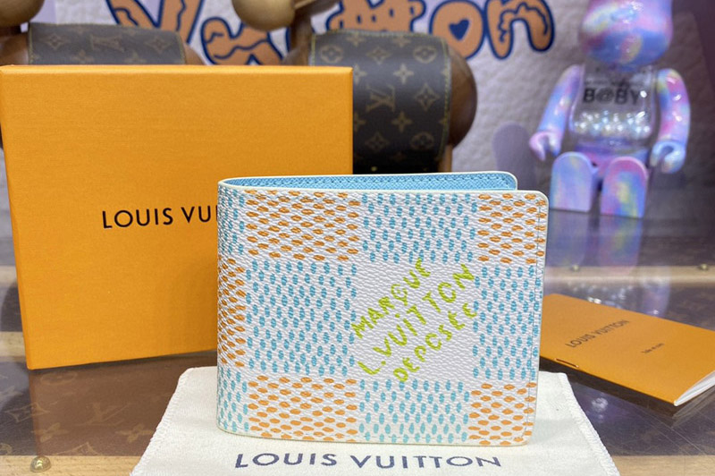 Louis Vuitton N40676 LV Multiple Wallet in White Damier Heritage coated canvas