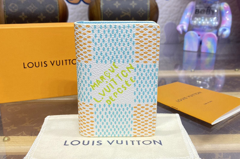 Louis Vuitton N40677 LV Pocket Organizer Wallet in White Damier Heritage coated canvas