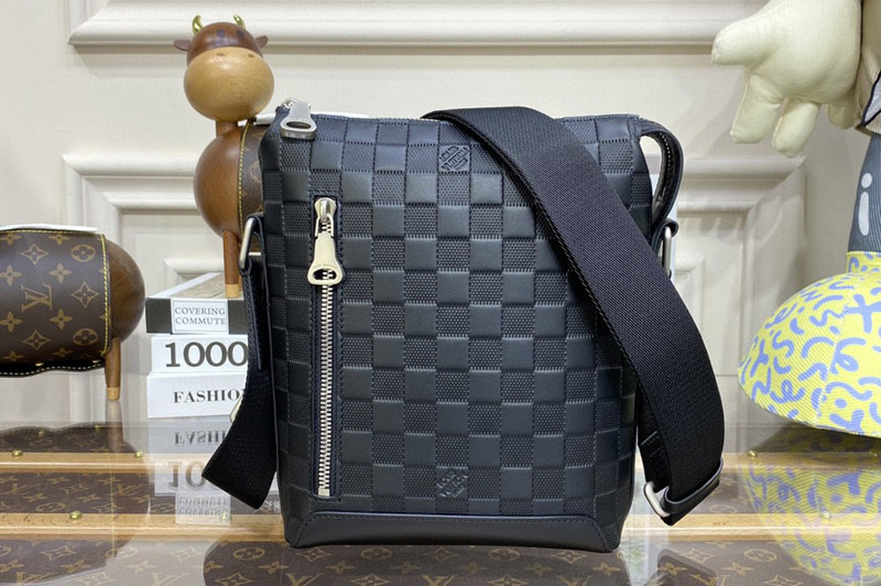 Louis Vuitton N42418 LV Discovery messenger BB bag in Damier Infini cowhide leather