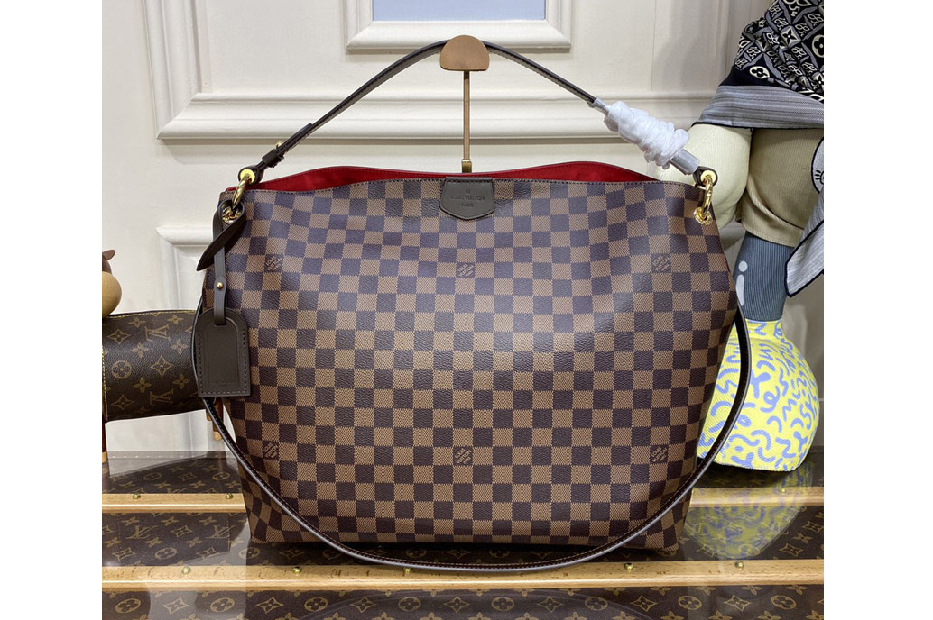 Louis Vuitton N44045 LV Delightful MM Shoulder Bag in Damier Ebene Canvas