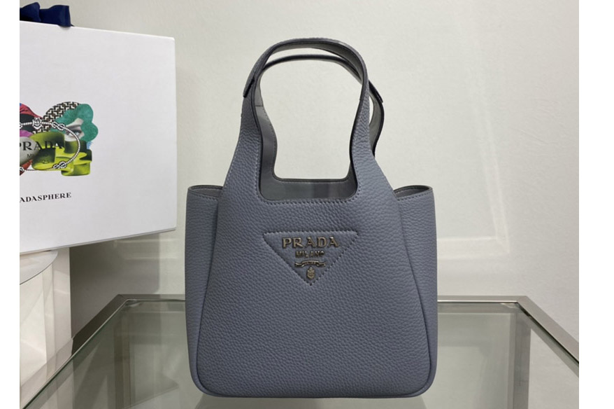 Prada 1BA349 Leather mini bag in Gray Togo Leather