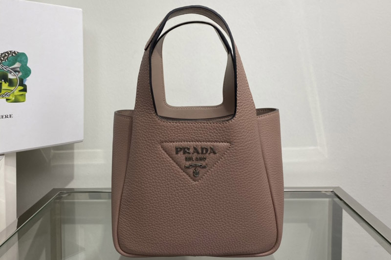 Prada 1BA349 Leather mini bag in Pink Togo Leather