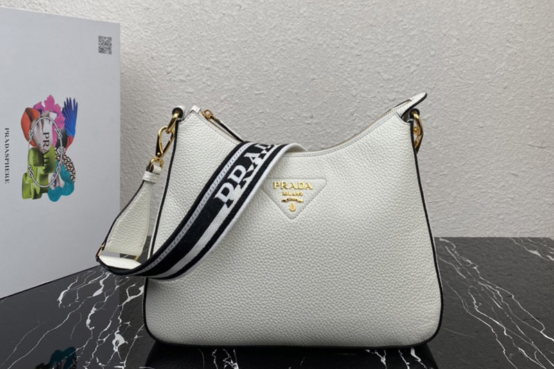Prada 1BC178 Leather bag in White Leather