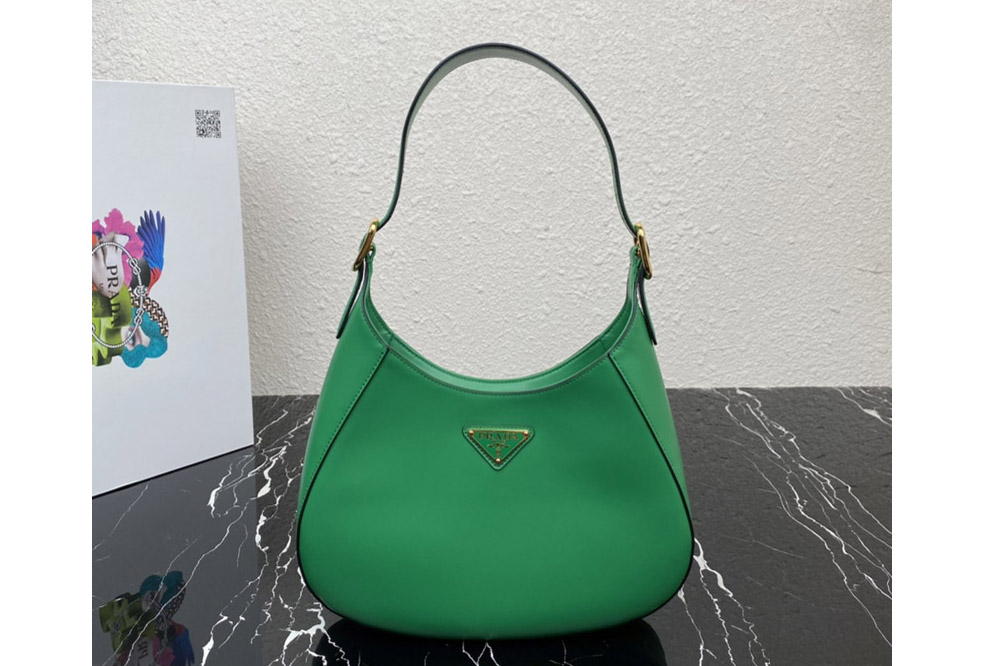 Prada 1BC179 Leather shoulder bag in Green Leather
