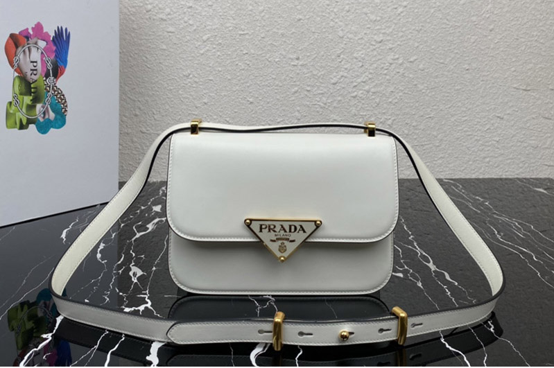 Prada 1BD320 Prada Leather shoulder bag in White Leather