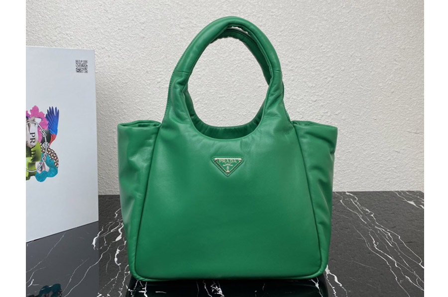 Prada 1BG413 Medium padded Prada Soft nappa leather bag in Green Leather