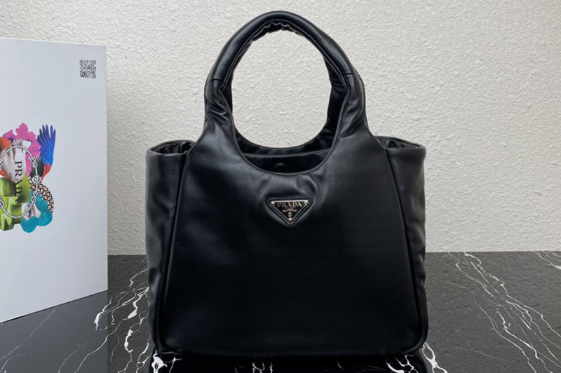 Prada 1BG413 Medium padded Prada Soft nappa leather bag in Black Leather