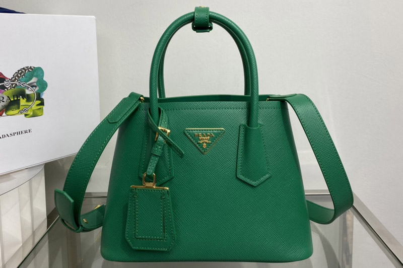 Prada 1BG443 Prada Double Saffiano leather mini bag in Green Leather