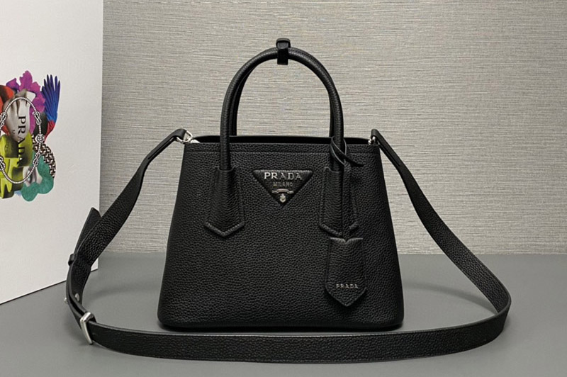 Prada 1BG443 Prada Double Saffiano leather mini bag in Black Leather