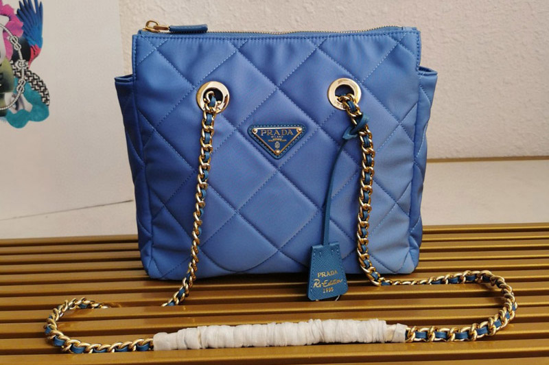 Prada 1BG468 Prada Re-Edition 1995 Chaine Re-Nylon tote bag in Blue Nylon