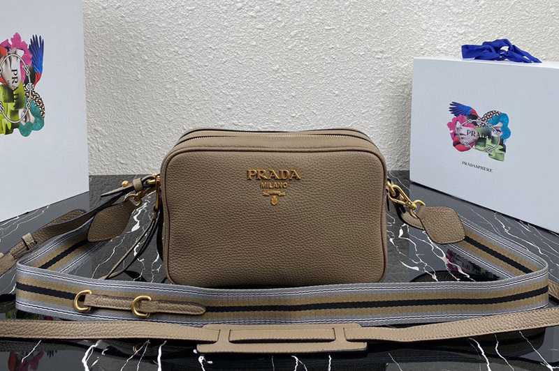 Prada 1BH082 Medium leather bag in Beige Leather