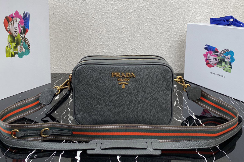 Prada 1BH082 Medium leather bag in Gray Leather