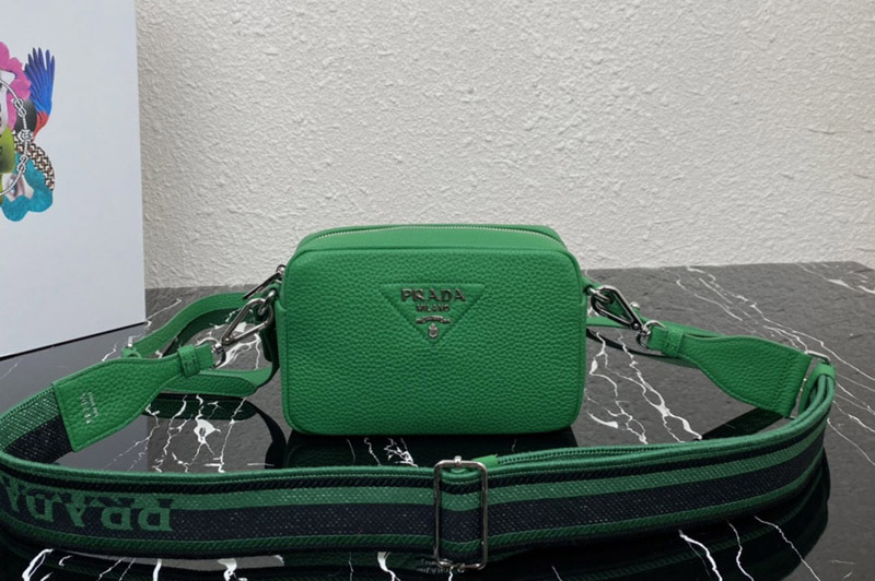 Prada 1BH192 Small leather bag in Green Leather