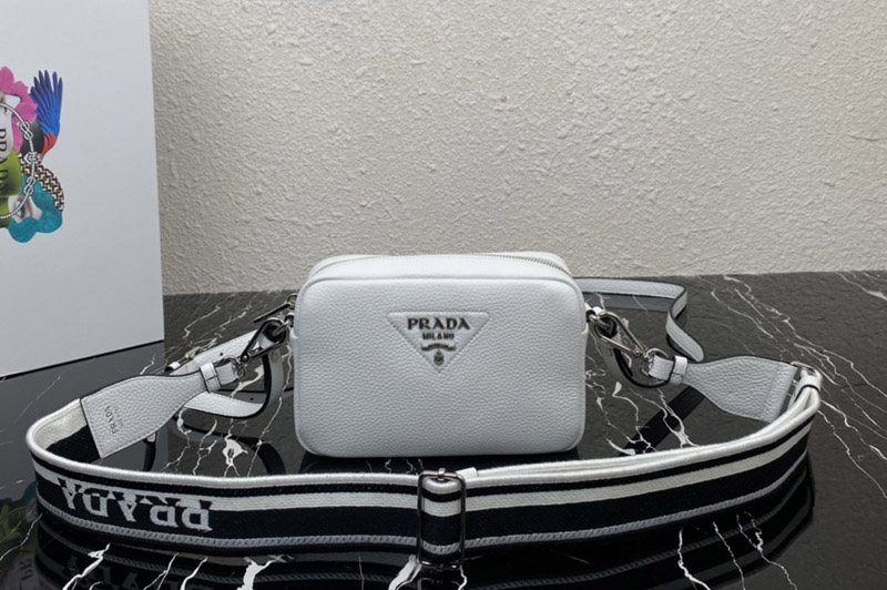 Prada 1BH192 Small leather bag in White Leather