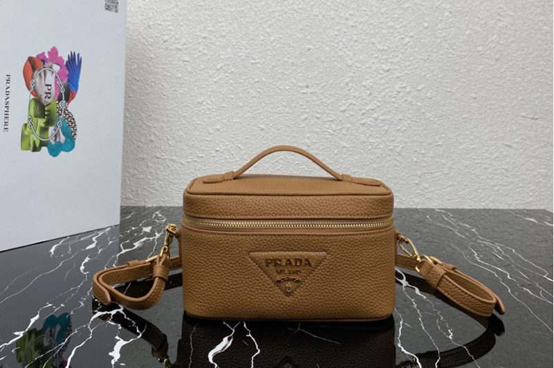 Prada 1BH202 Leather mini-bag in Caramel Leather