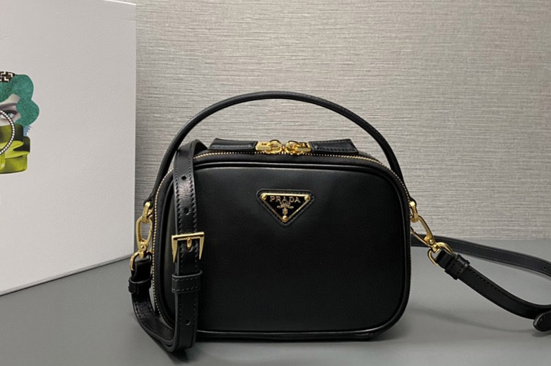Prada 1BH203 Prada Odette leather mini-bag in Black Leather