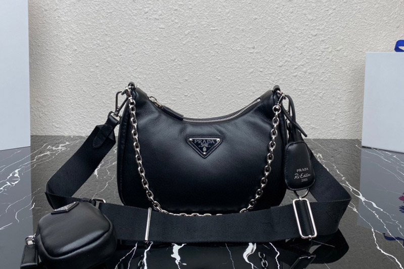 Prada 1BH204 Prada Re-Edition 2005 Soft leather bag in Black Leather