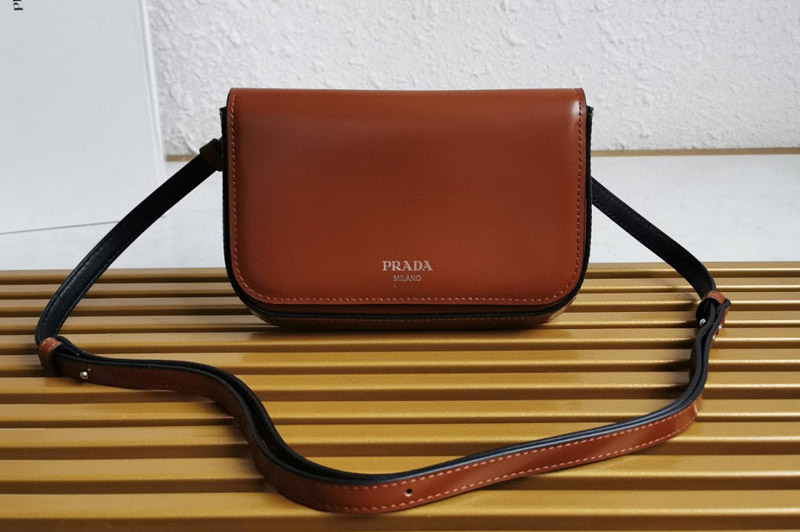 Prada 2VD061 Brushed leather mini-bag with shoulder strap in Briarwood Leather