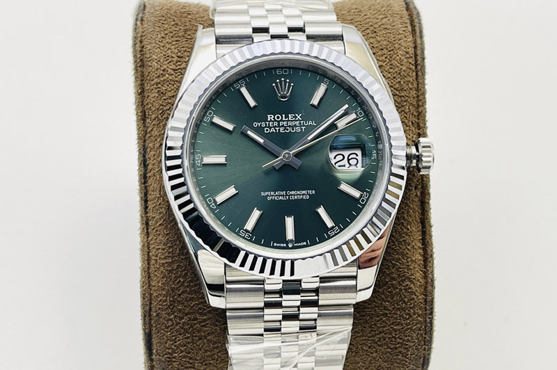 Rolex DateJust 36 SS 126234 VSF 1:1 Best Edition 904L Steel Green Sundust Dial on Jubilee Bracelet VS3235