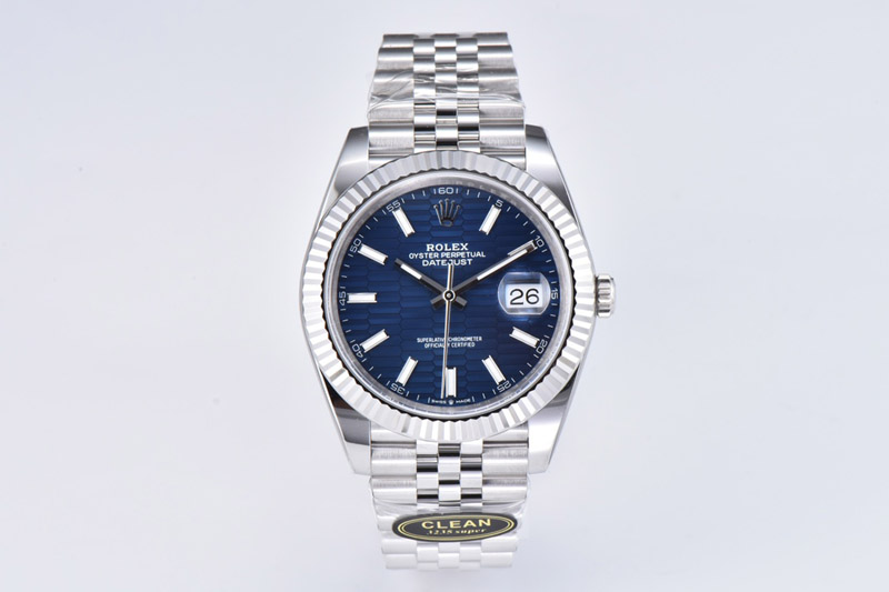 Rolex DateJust 41 126334 Clean 1:1 Best Edition 904L Steel Blue Texuted Dial on Jubilee Bracelet VR3235