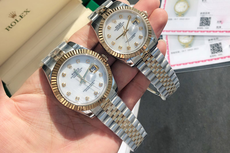 Rolex DateJust 36/41mm 126333 1:1 Best Edition SS/YG Gold Wrapped White Dial Diamond Marker on Jubliee Strap