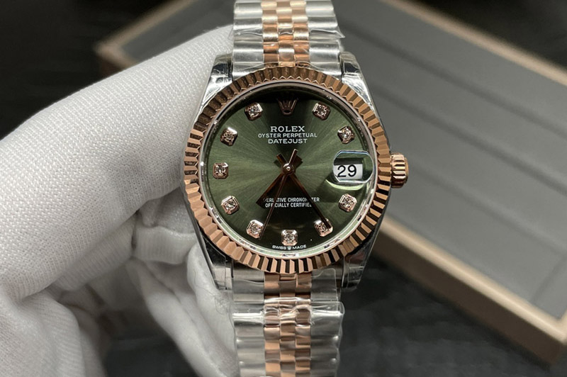 Rolex Datejust 31mm 178274 SS/YG GSF Best Edition Green Diamond Markers Dial on YG Jubilee Bracelet SEIKO NH05A