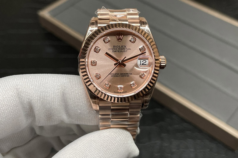 Rolex Datejust 31mm 178274 RG GSF Best Edition Rose Gold Diamond Markers Dial on RG Jubilee Bracelet SEIKO NH05A