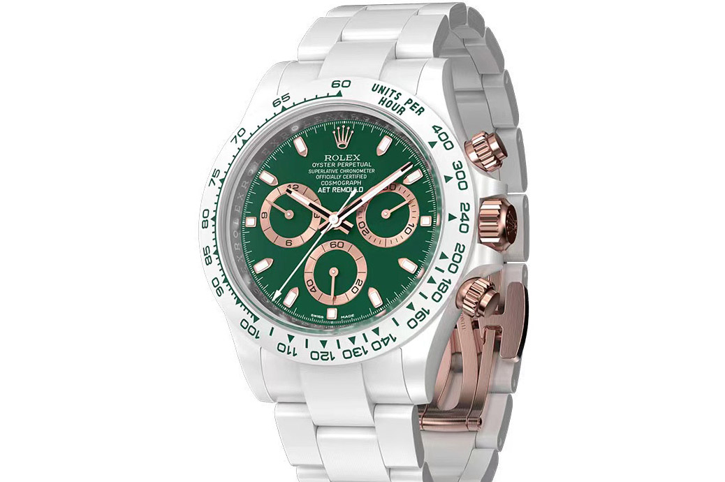 Rolex Daytona AET White Solid Ceramic Case and Bracelet Green Dial Clean 1:1 Best Edition SA4130