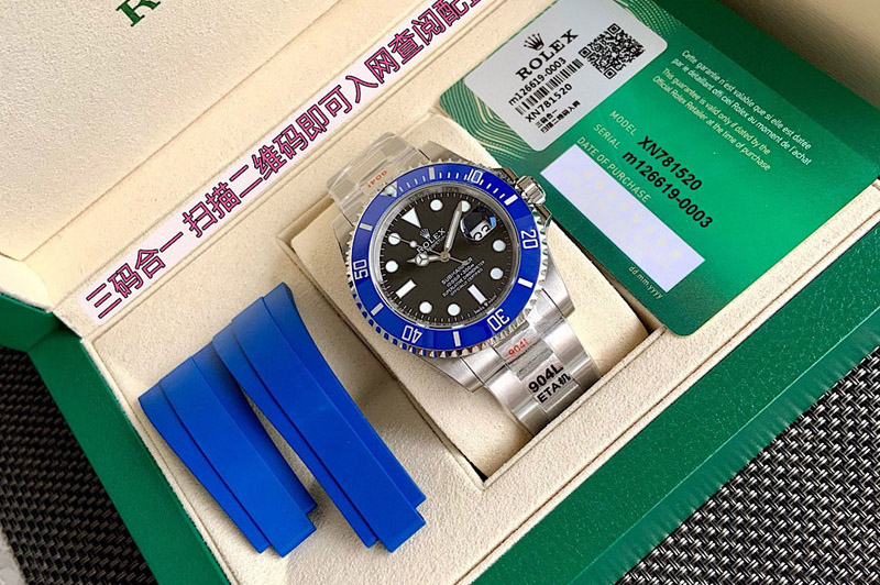 Rolex Submariner 41mm 126619 LB Blue Ceramic 1:1 Best Edition Black Dial On 904L Bracelet Swiss Eta-2824