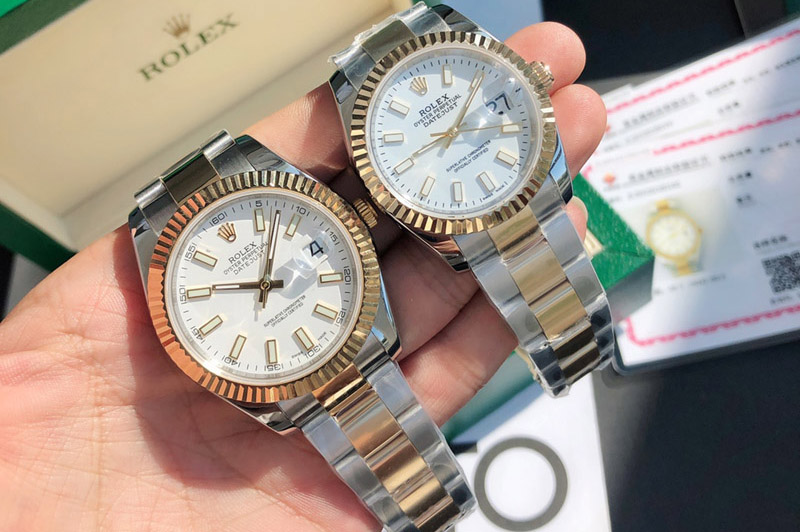 Rolex DateJust 36/41mm 126333 1:1 Best Edition SS/YG Gold Wrapped White Dial on Oyster Strap
