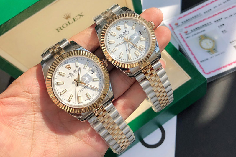 Rolex DateJust 36/41mm 126333 1:1 Best Edition SS/YG Gold Wrapped White Dial on Jubliee Strap