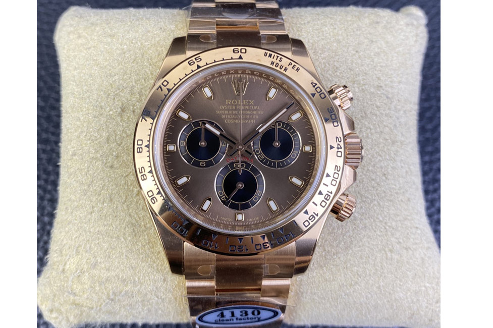 Rolex Daytona 116505 Clean 1:1 Best Edition Chocolate Dial Lume Markers on RG Bracelet SA4130