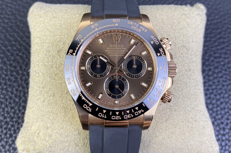 Rolex Daytona 116515 Clean 1:1 Best Edition Chocolate Dial Lume Markers on Oysterflex Strap SA4130