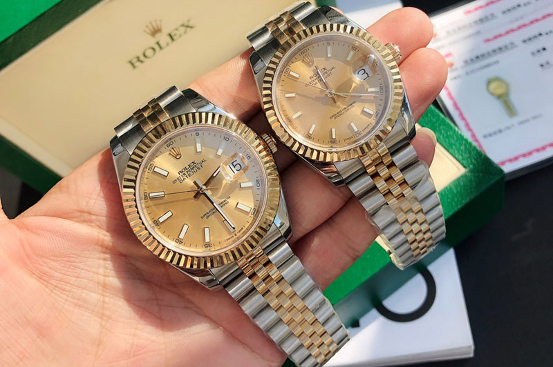 Rolex DateJust 36/41mm 126333 1:1 Best Edition SS/YG Gold Wrapped Gold Dial on Jubliee Strap